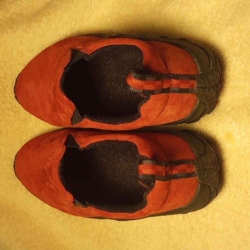 Merrell Womens Jungle Moc Sunset Red Suede Slip On Shoes - Size 7 - Picture 6 of 8